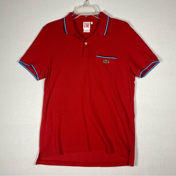Lacoste live vintage red polo shirt size 5 large - Picture 1 of 7